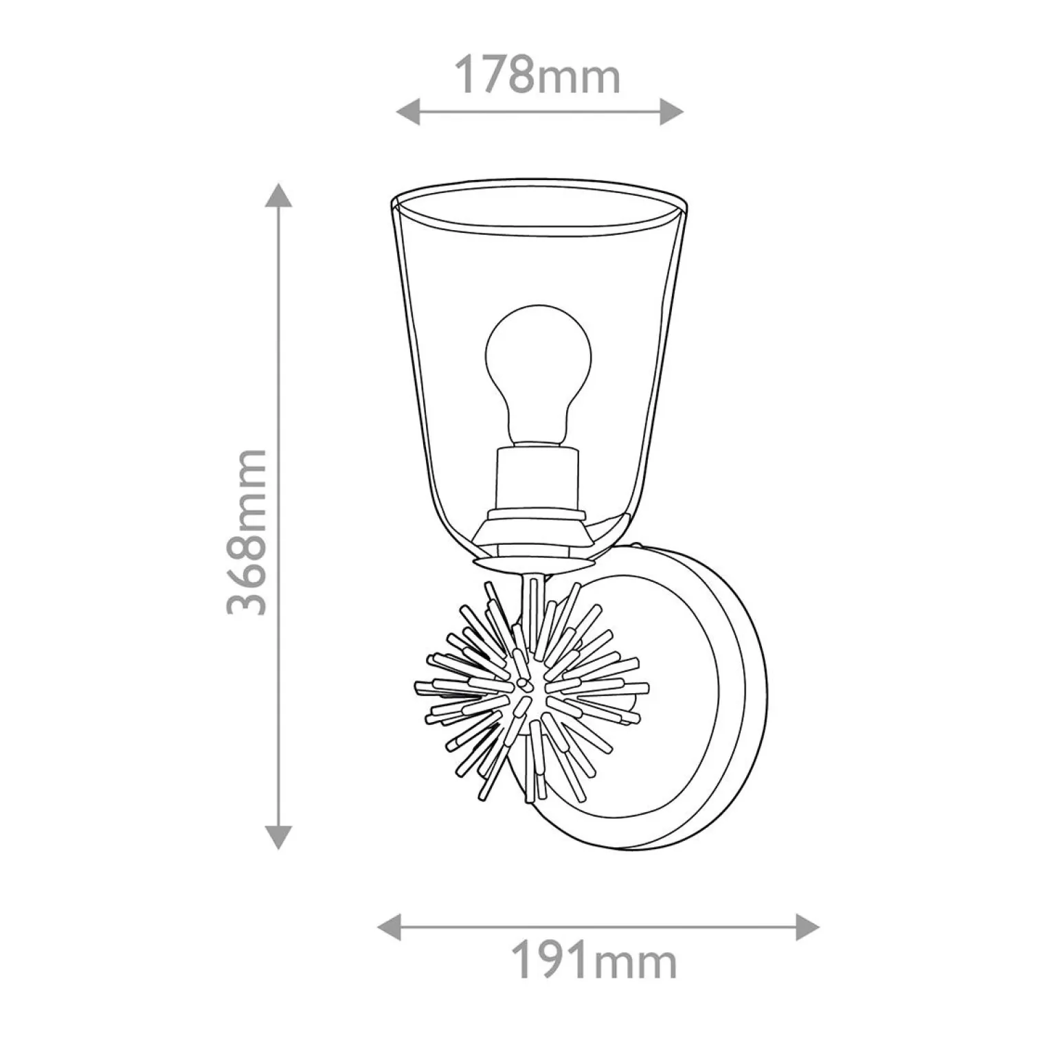Kinkiet Staring - 1 źródło światła - Przecierane złoto (STARING-1WB-DG-CLEAR) - Elstead Lighting