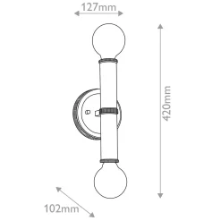Kinkiet Torche - 2 źródła światła - Szczotkowany nikiel (QN-TORCHE-2W-BN) - Quintiesse