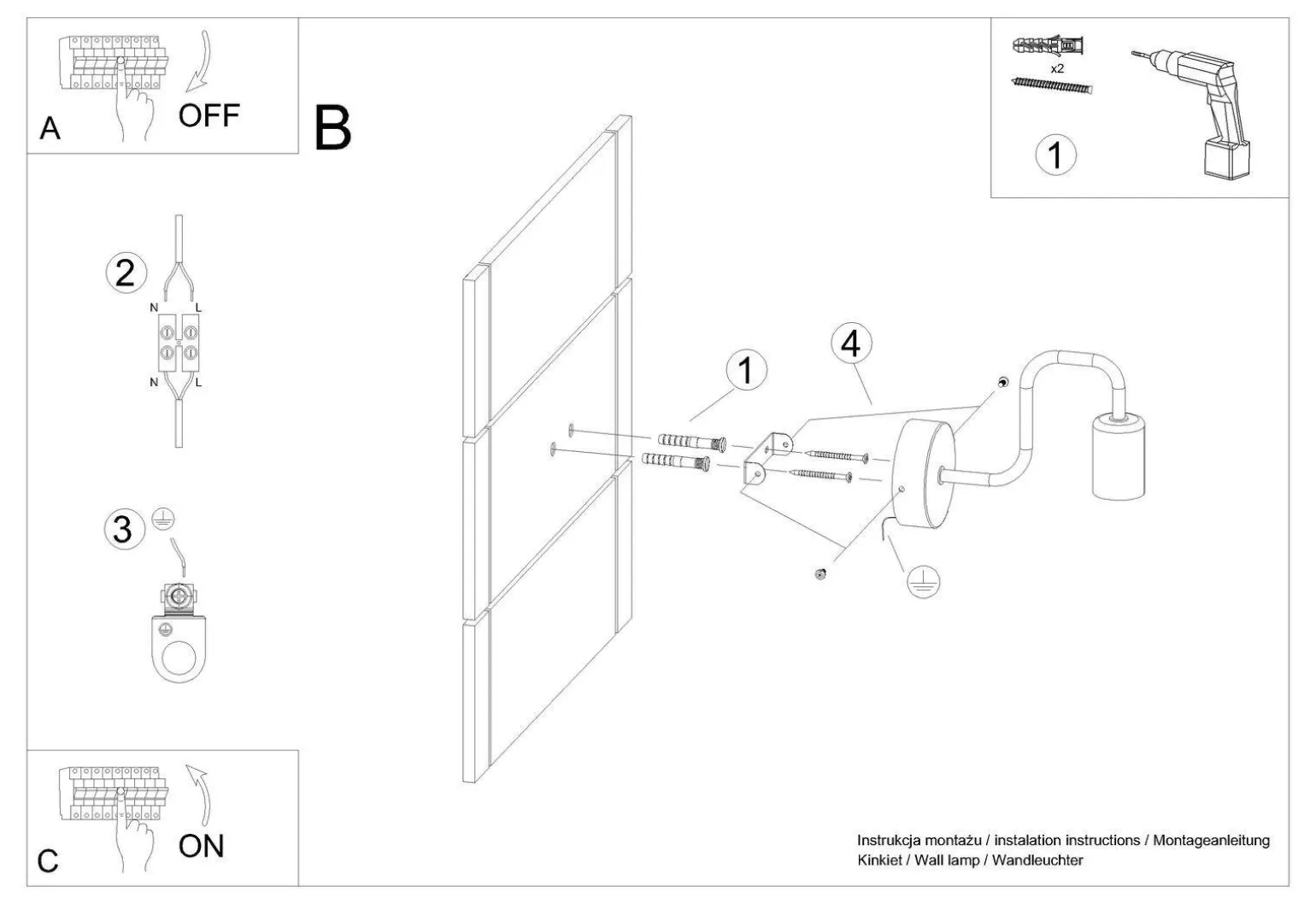 Kinkiet VECTOR czarny (SL.1445) - Sollux Lighting