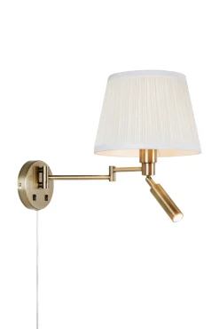 Kinkiet wewnętrzny PIVOT Wall 2L Offwhite/Antique Brass (109017) Markslojd