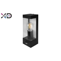 Kinkiet z czujnikiem ruchu, E27 LED IP44 PC PIR czarny (XD-QA101S) - Xudo