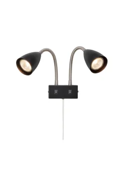 Kinkiet z wyłącznikiem CIRO Wall 2L Black/Steel (108901) Markslojd