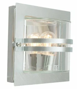 Kinkiet zewnętrzny BERN 650 GALVANIZED E27 LED 9W CLEAR LAMPSHADE Norlys