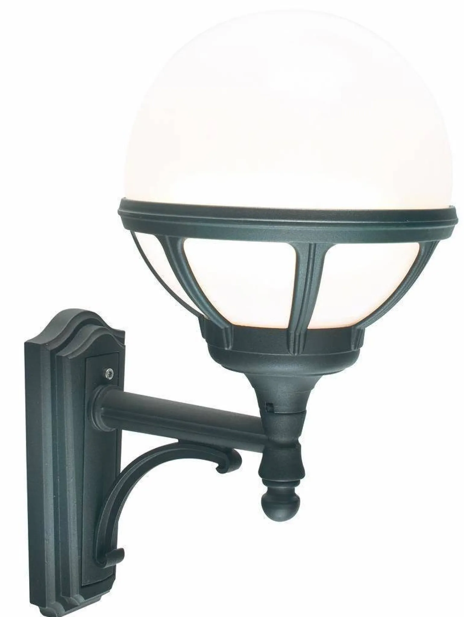 Kinkiet zewnętrzny BOLOGNA 361 BLACK E27 LED 9W MILKY LAMPSHADE Norlys