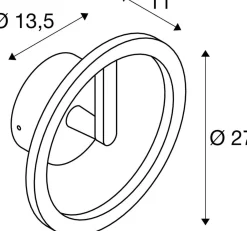 Kinkiet zewnętrzny Q-RING PHASE, IP65, czarna (1007918) - SLV