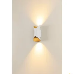 Kinkiet zewnętrzny up/down MODELA biały/złoty (1007806) - SLV