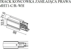 Końcówka zasilająca DOBAC TRACK prawa biała (MHT1-C/R-WH) - Maxlight
