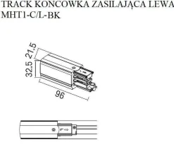 Końcówka zasilająca DOBAC TRACK lewa czarna (MHT1-C/L-BK) - Maxlight