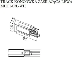 Końcówka zasilająca DOBAC TRACK lewa biała (MHT1-C/L-WH) - Maxlight
