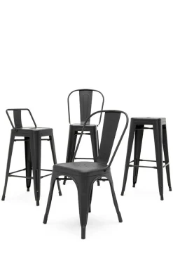 Krzesło barowe TOWER 66 (Paris) czarne (KH010100962) - King Home