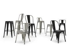 Krzesło barowe TOWER 66 (Paris) czarne (KH010100962) - King Home