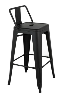 Krzesło barowe TOWER BACK 66 (Paris) czarne (KH010100971) - King Home