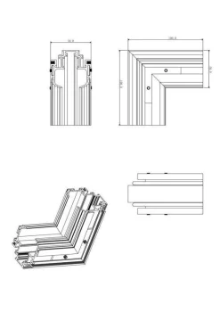 Kątowy łącznik 90° ścienno-sufitowyGALAXY-CW do szynoprzewódów magnetycznych TRIMLESS 23A (033395B) - ZARlight