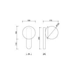 KUUL D1 Burgundowa Lampa Ścienna / Kinkiet Z Włącznikiem (KLD14001) - Ummo