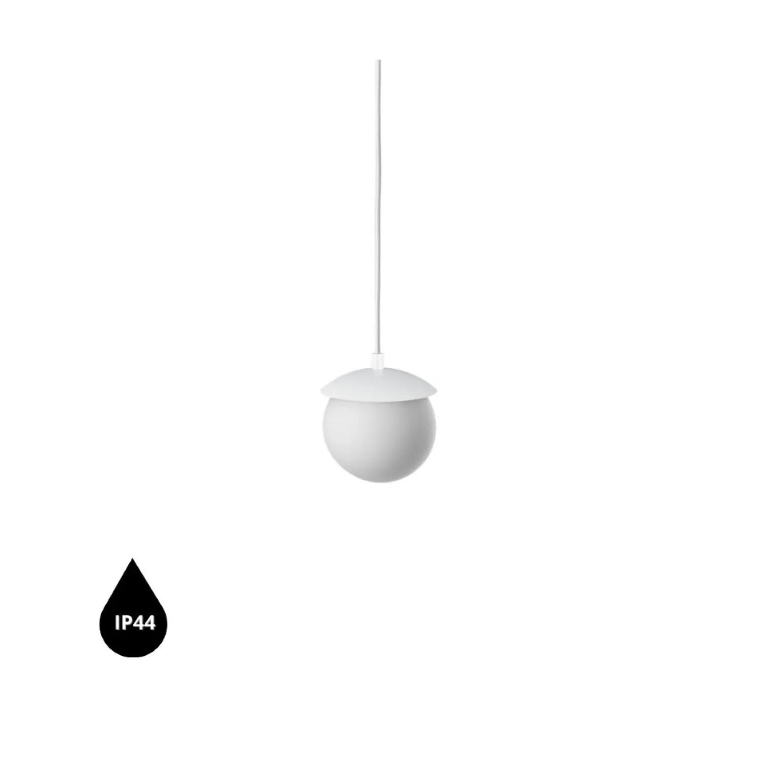 KUUL F biała sufitowa lampa wisząca z podwyższoną szczelnością IP44 (KLF111PS0) - Ummo