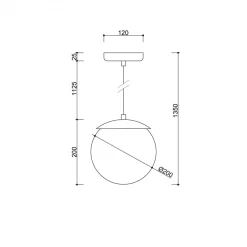 KUUL G burgundowa sufitowa lampa wisząca z podwyższoną szczelnością IP44 (KLG141PS0) - Ummo