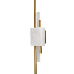 Lampa ścienna ELLIE LED marmurowa biało złota 50 cm (ST-7007W-WHITE) - Step into Design