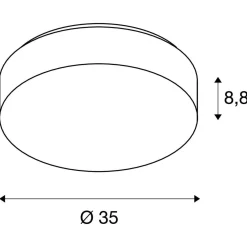 Lampa ścienna i sufitowa natynkowa LED LIPSY 40 Drum CW (1002076) - SLV
