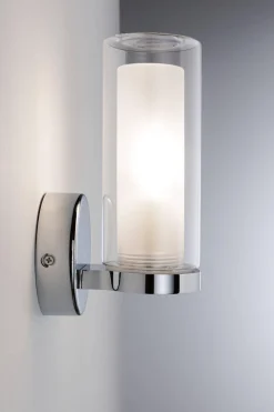 Lampa ścienna LUENA E14 max. 20W IP44 230V szkło chrom / metal (PL71076) - PAULMANN