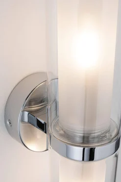 Lampa ścienna LUENA E14 max. 2x20W IP44 230V szkło chrom / metal (PL71077) - PAULMANN