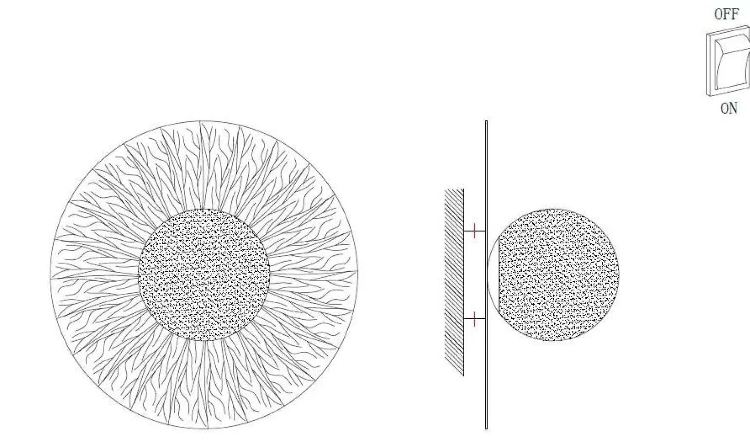 Lampa ścienna SUN M złota 35 cm (ST-FB230946-D35) - Step into Design