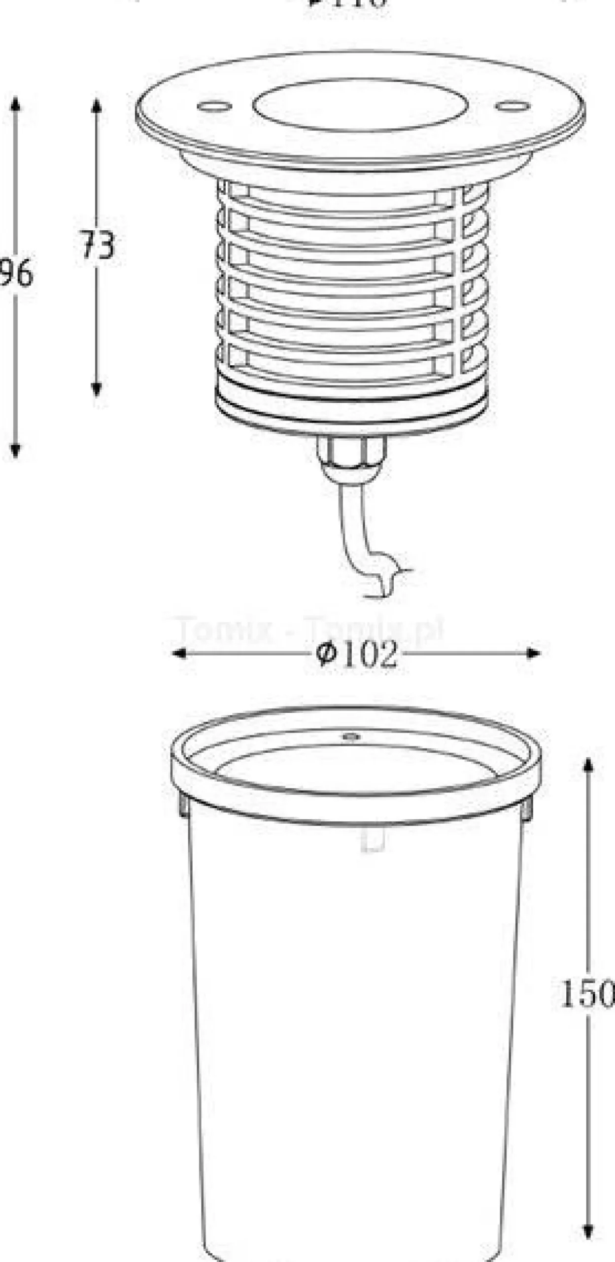 Lampa do montażu w podłożu fi108 RGB (D730276)