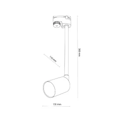 Lampa do szynoprzewodu TRACER BLACK LONG GU_10 (4932) - TK Lighting