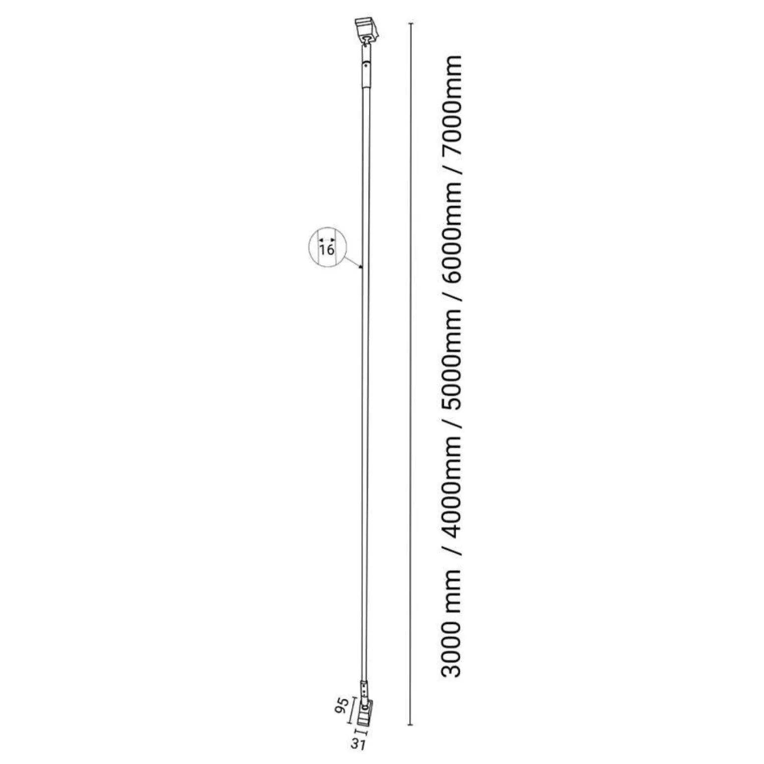 Lampa liniowa Surika - Biała (5000 mm) 3000K (6029) - Shilo