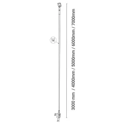 Lampa liniowa Surika - Czarna (3000 mm) 3000K (6020) - Shilo