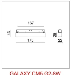 Lampa magnetyczna GALAXY CM G2 5-8W Black IP20 CRI90 4000K (033422B) - ZARlight