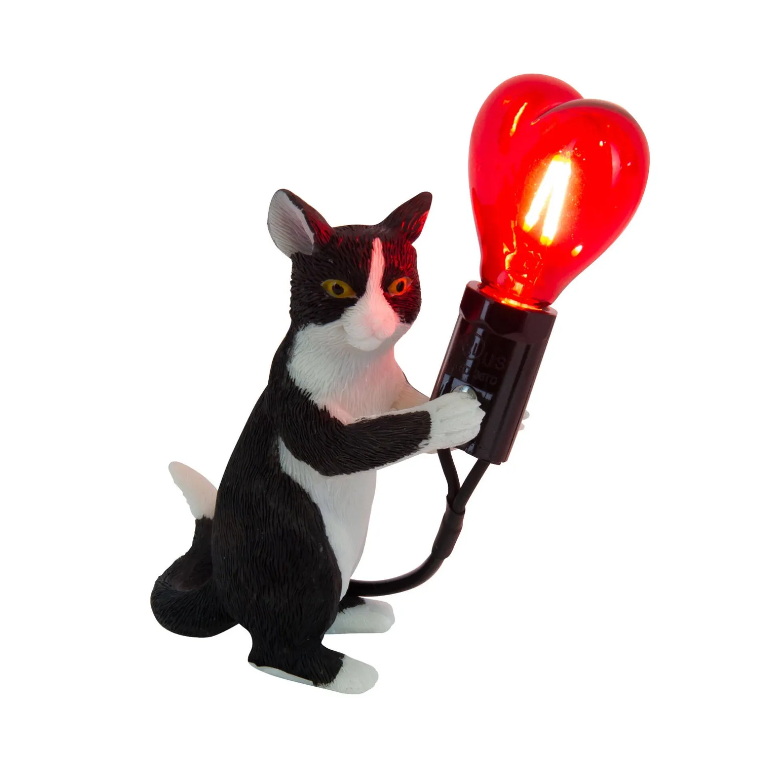 Lampa na komodę do pokoju dziecka Kot Gato Czarny (TL0103) - Yaskr