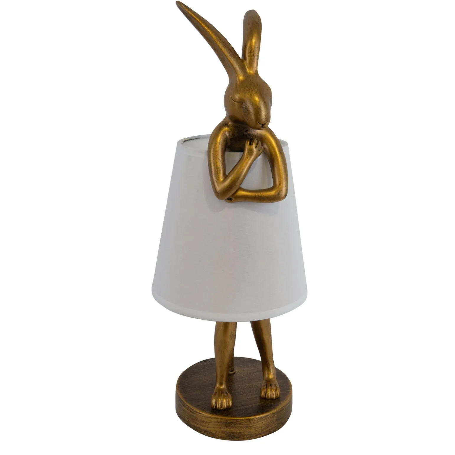 Lampa na komodę w sypialni Zajączek Haas S Złoty (TL0107-S) - Yaskr
