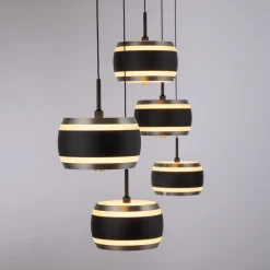 Lampa na pilota, z regulacją światła i wysokości PURE FALLING RINGS CZARNA (2504-18) - Paul Neuhaus
