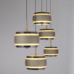 Lampa na pilota, z regulacją światła i wysokości PURE FALLING RINGS BRĄZOWY/CHROM (2504-97) - Paul Neuhaus