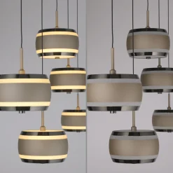 Lampa na pilota, z regulacją światła i wysokości PURE FALLING RINGS BRĄZOWY/CHROM (2504-97) - Paul Neuhaus