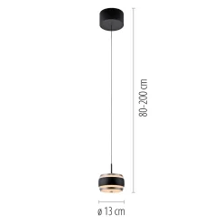 Lampa na pilota, z regulacją światła i wysokości PURE FALLING RINGS CZARNA (2503-18) - Paul Neuhaus