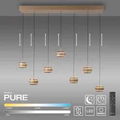 Lampa na pilota, z regulacją światła i wysokości PURE FALLING RINGS BRĄZOWY/CHROM (2505-97) - Paul Neuhaus