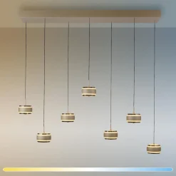 Lampa na pilota, z regulacją światła i wysokości PURE FALLING RINGS BRĄZOWY/CHROM (2505-97) - Paul Neuhaus