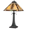 Lampa na stół w stylu Tiffany - Lampa stołowa Navajo Brązowy (QZ-NAVAJO-TL-VB) - Elstead Lighting
