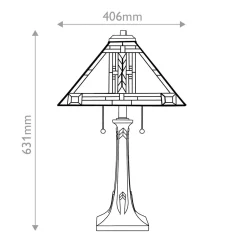 Lampa na stół w stylu Tiffany - Lampa stołowa Navajo Brązowy (QZ-NAVAJO-TL-VB) - Elstead Lighting