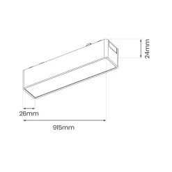 Lampa na szynie, sterowana aplikacją Slim Magnetic Track Czarny 91cm 30W LED Tuya CCT (ML2199) - Milagro