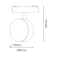 Lampa na szynie, sterowana aplikacją Slim Magnetic Track Biały 9W LED Tuya CCT (ML2206) - Milagro