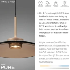 Lampa nad stół z płynną regulacją wysokości PURE E-MOON BRĄZOWY (2195-97) - Paul Neuhaus