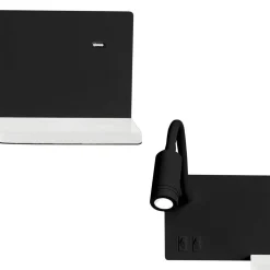 Lampa nocna z półką SHELF BLACK LED 4W+5W+2W (ML6344) - Milagro