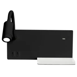 Lampa nocna z półką SHELF BLACK LED 4W+5W+2W (ML6344) - Milagro