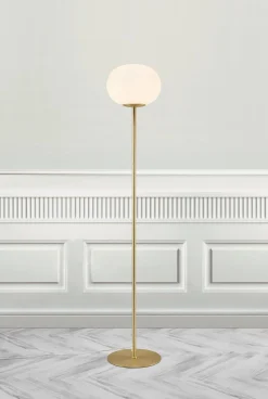 Lampa podłogowa ALTON mleczne szkło / mosiądz (2010514001) - Nordlux