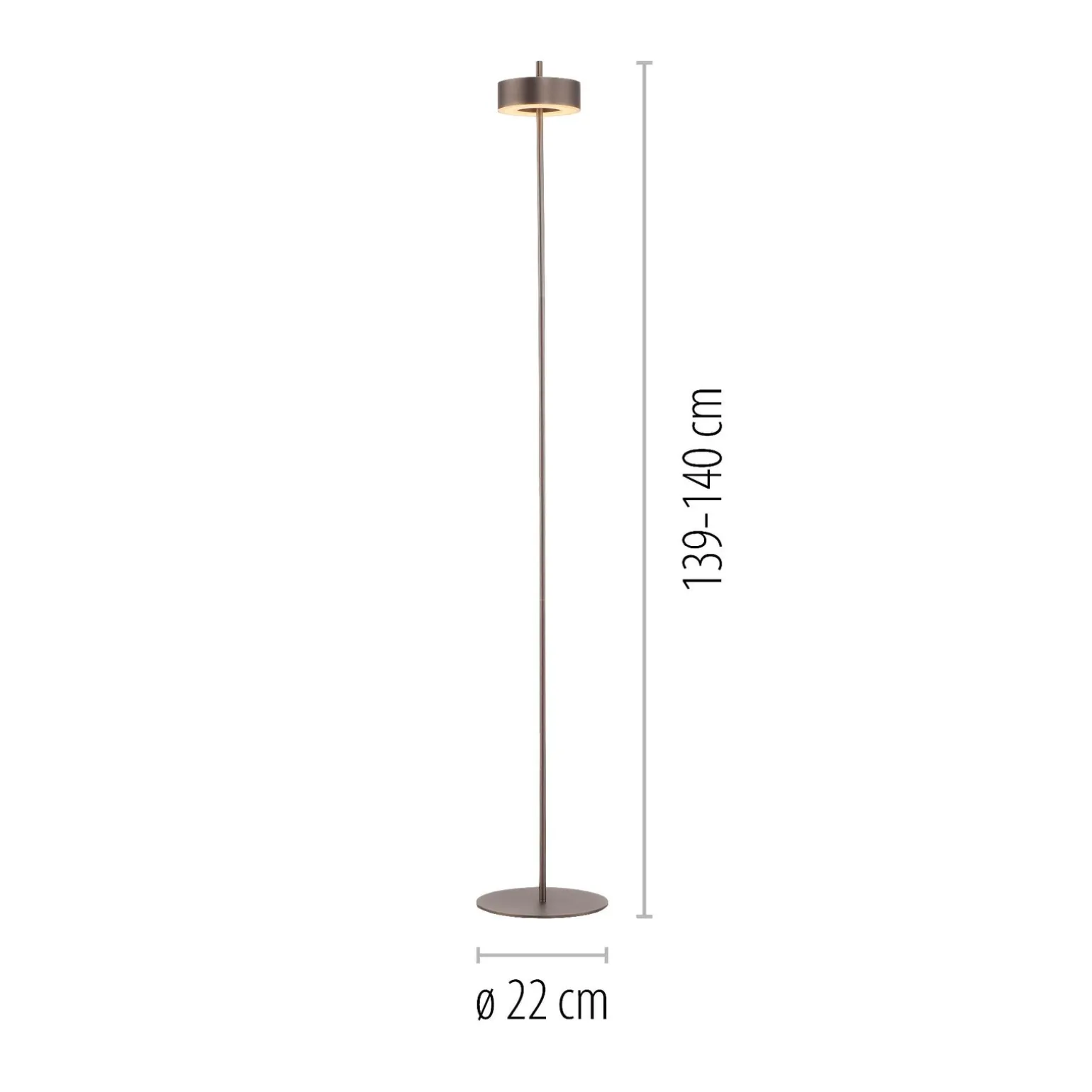 Lampa podłogowa ściemnialna, sterowana Smart Q-ROTATE BRĄZOWA (324-34) - Paul Neuhaus