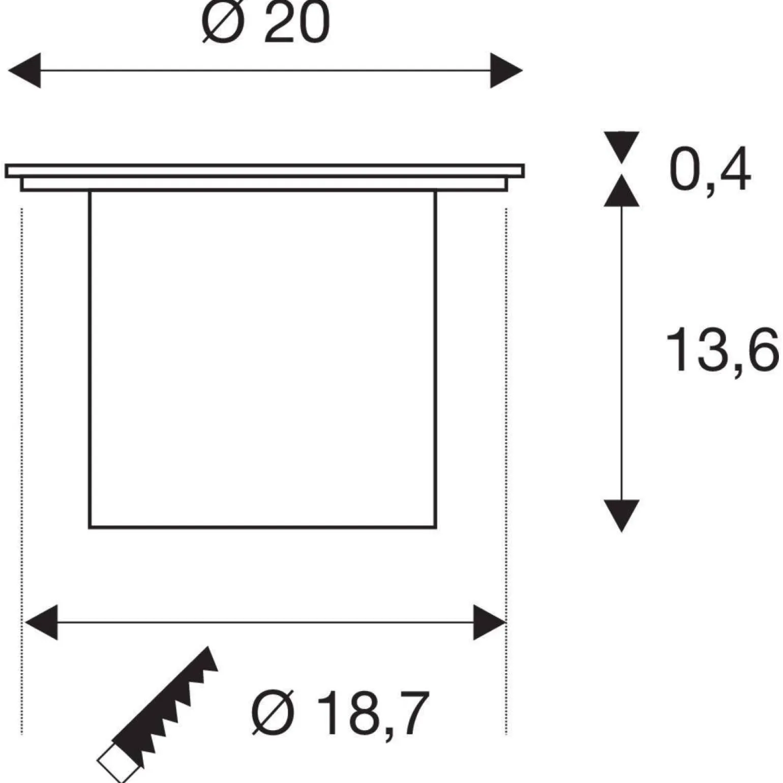 Lampa podłogowa do wbudowania ROCCI 200 EL okrągła (1006104) - SLV