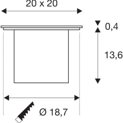 Lampa podłogowa do wbudowania ROCCI 200 EL kątowa (1006105) - SLV