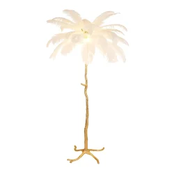 Lampa podłogowa EMU pióra białe 170 cm (ST-DN127-F white) - Step into Design